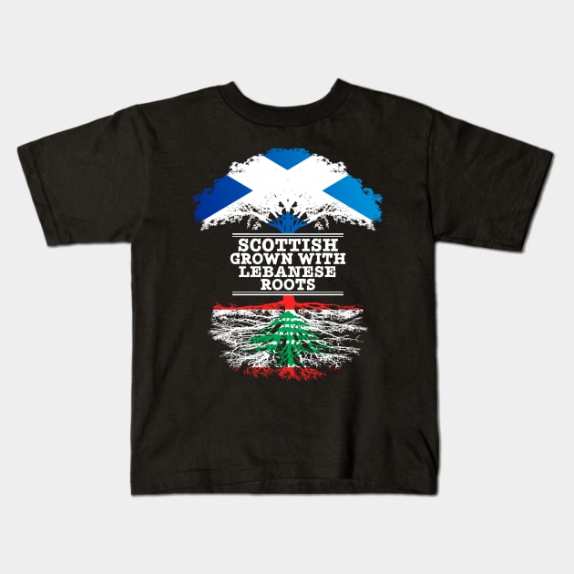 Scottish Grown With Lebanese Roots - Gift for Lebanese With Roots From Lebanon Kids T-Shirt by Country Flags